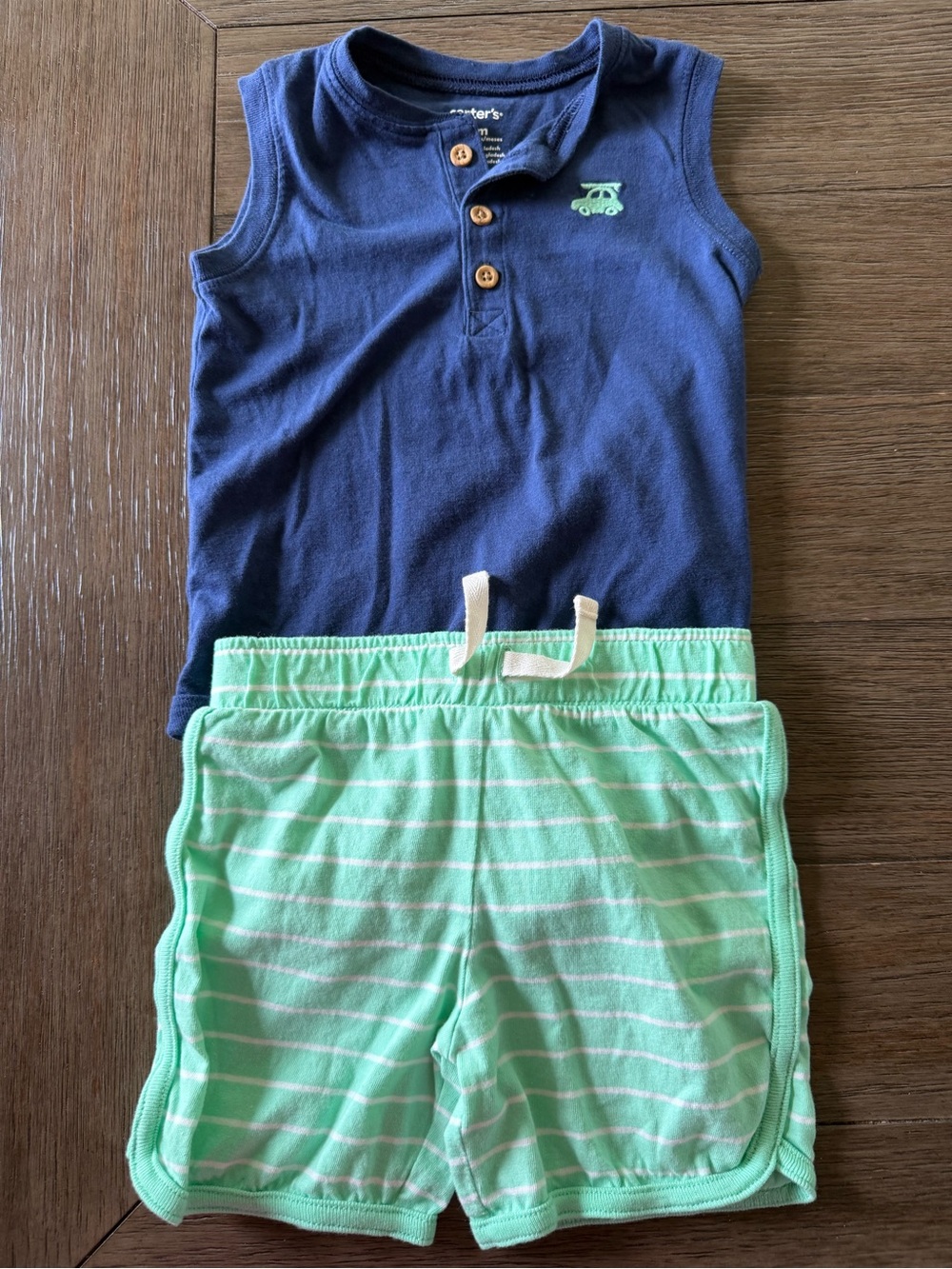 Carter’s Baby Boy 18M Bodysuit & Striped Shorts Outfit